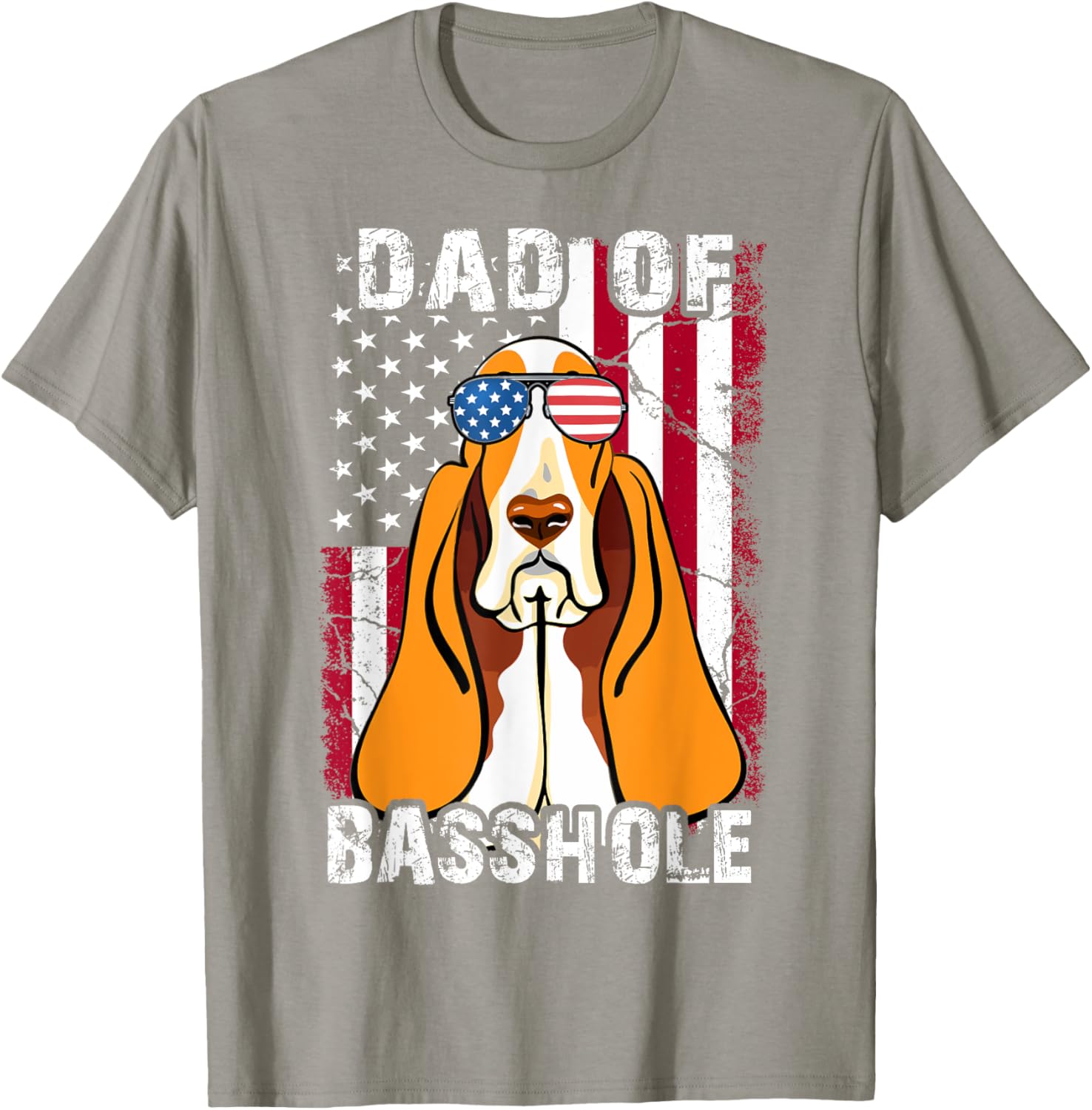 Basset-Hound Father Day Gift Dad of Basshole Dog 4th of July