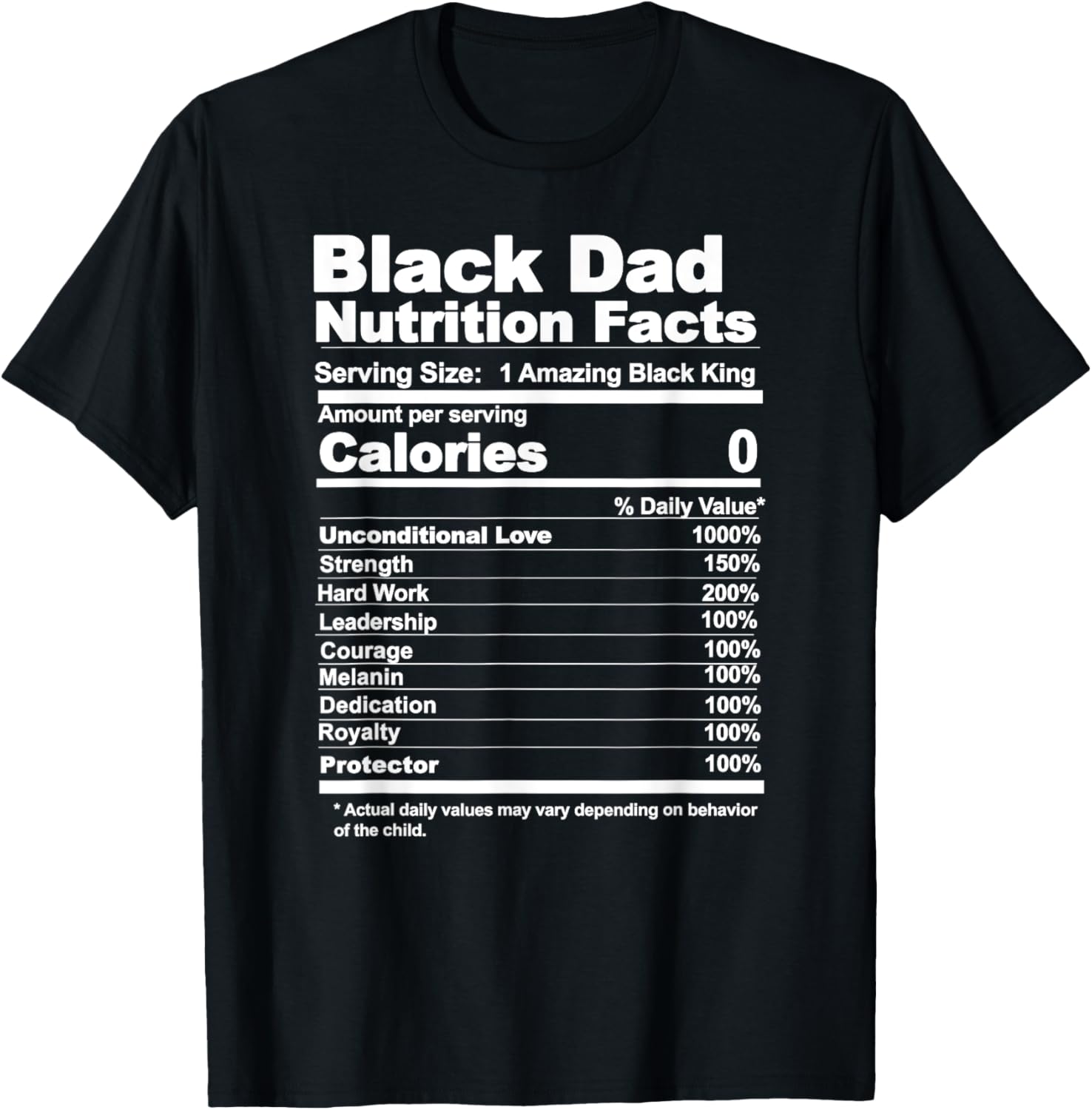 Black Dad Nutrition Facts