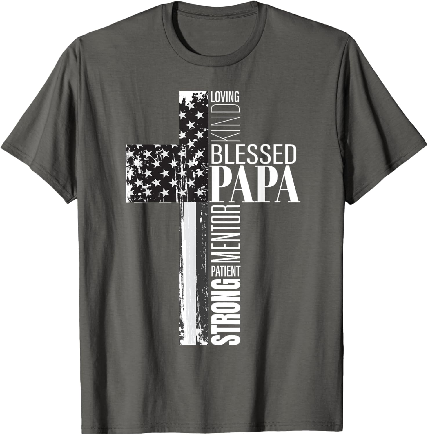 Blessed Papa American Flag Christian Religious Fathers Day