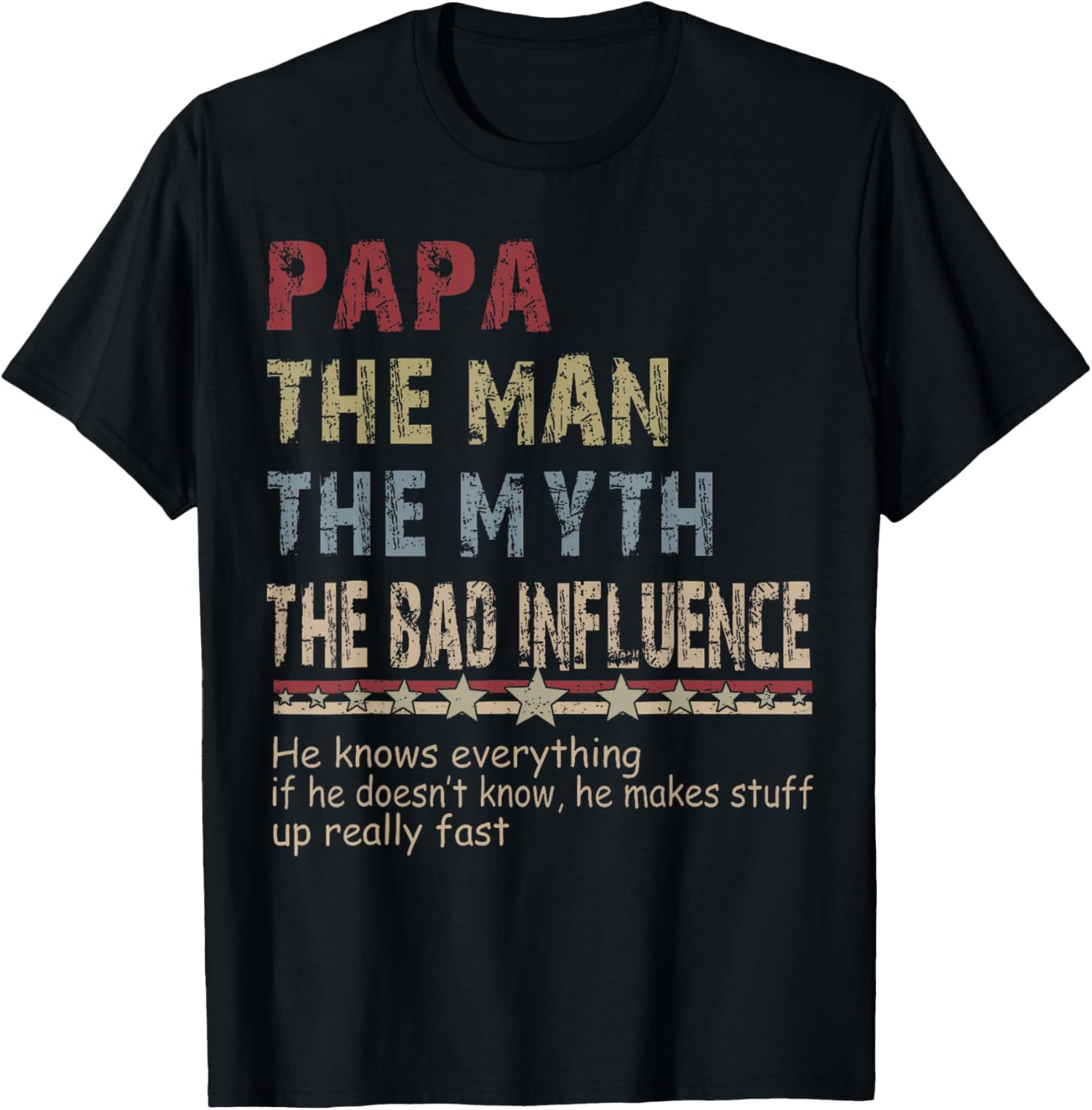 Papa The Man The Myth The Bad Influence Shirt Fathers Day